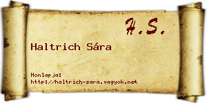 Haltrich Sára névjegykártya